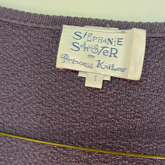 Stephanie Schuster Cardigan, Knit, Purple / Plum, mother of pearl, vintage - Picture 14 of 14